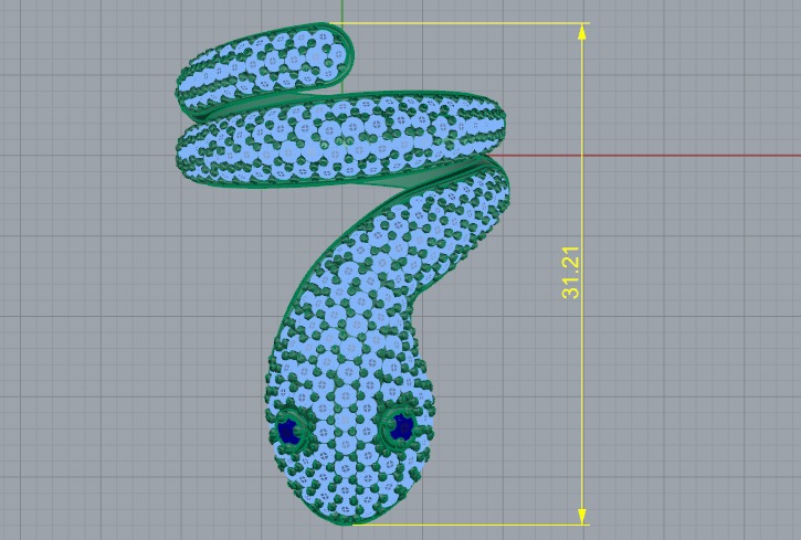 Snake ring N012649 3D print model_7