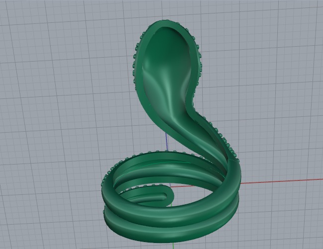 Snake ring N012649 3D print model_4