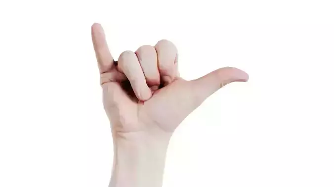 Male Hand Finger Alphabet Y