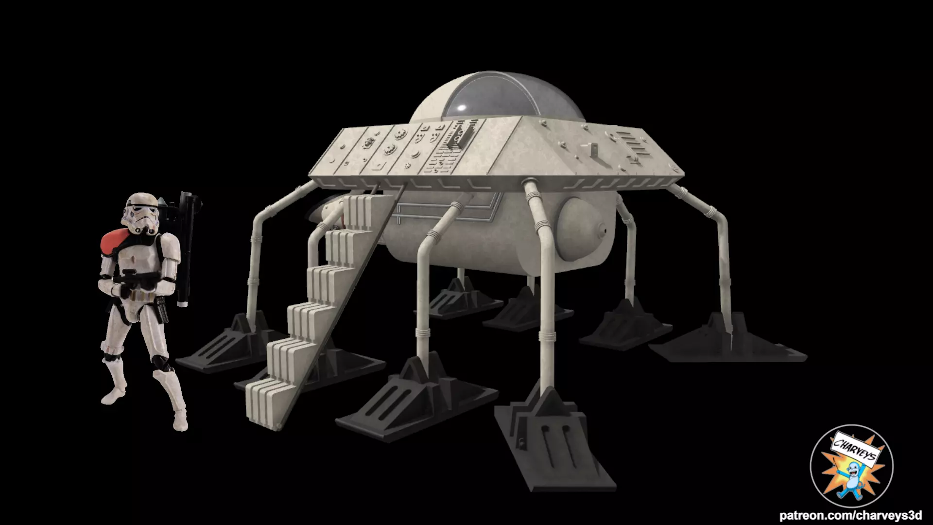 Star Wars Void Spider TX 3 Air Taxi for action figures 3D print model