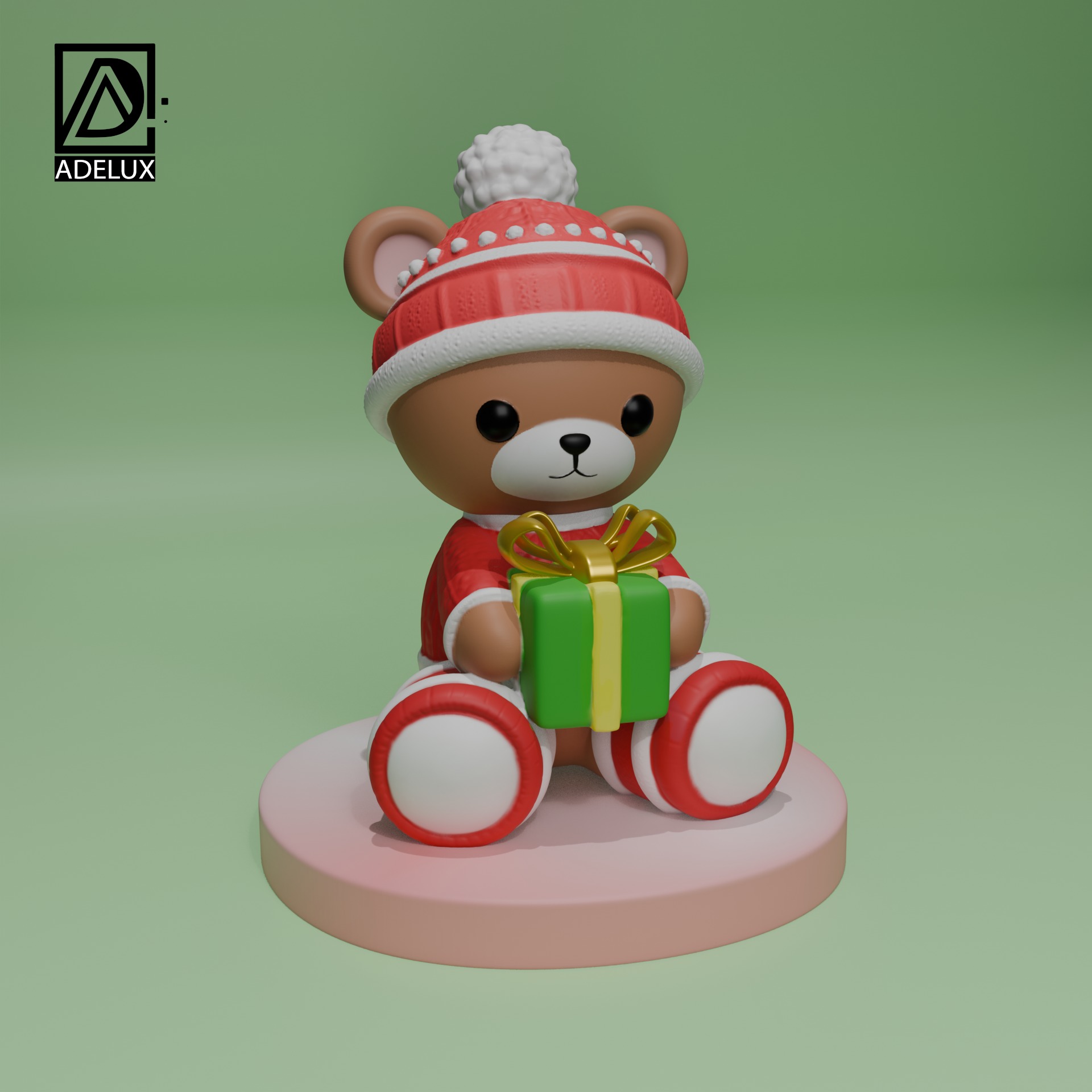 Christmas Teddy Bear 3D print model_1