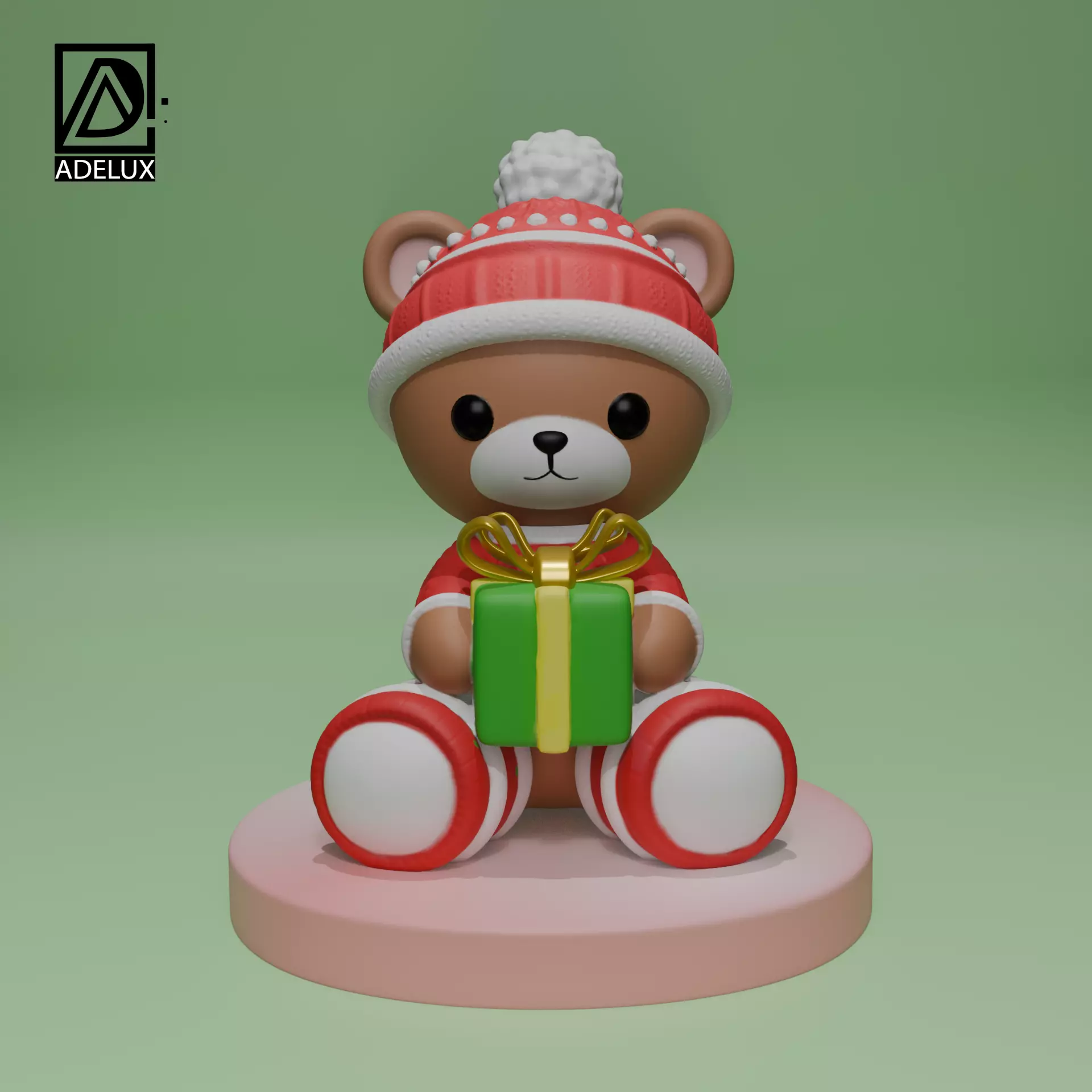 Christmas Teddy Bear 3D print model_0