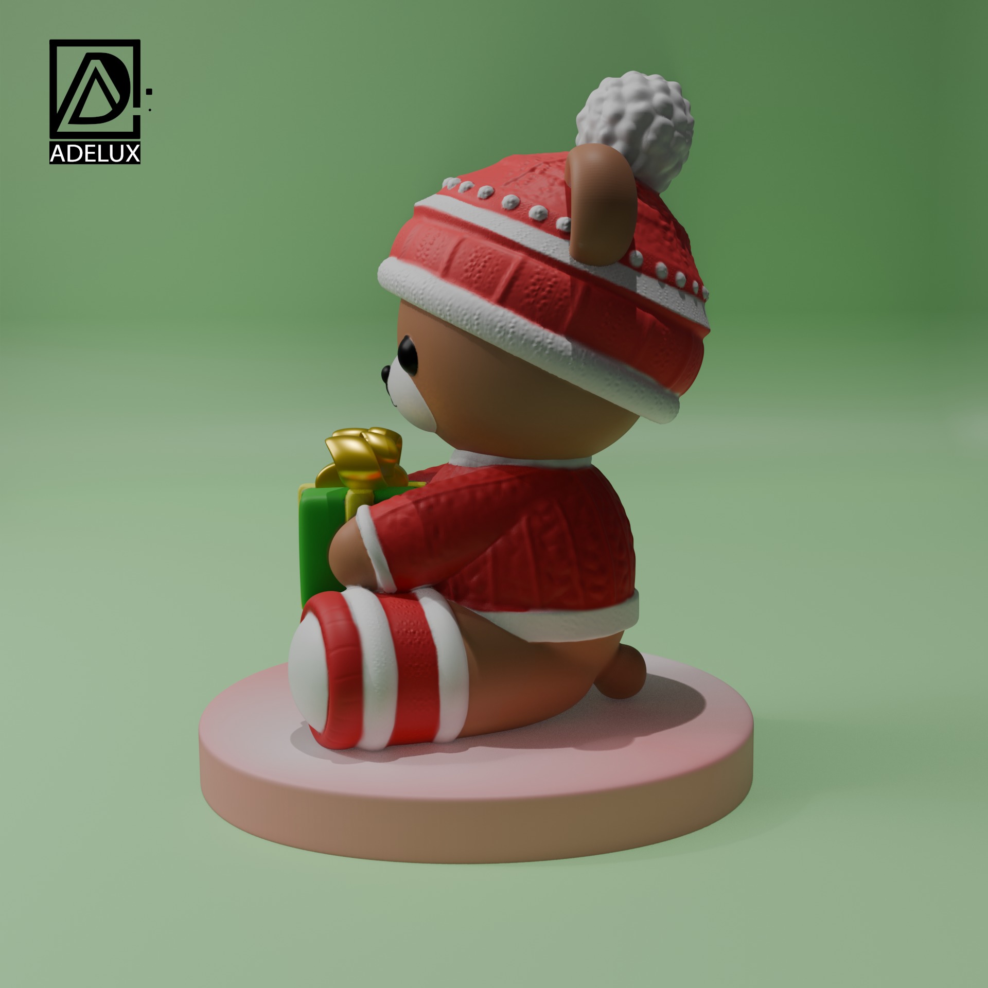 Christmas Teddy Bear 3D print model_2