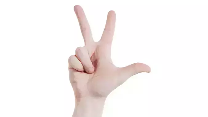 Male Hand Finger Number 3