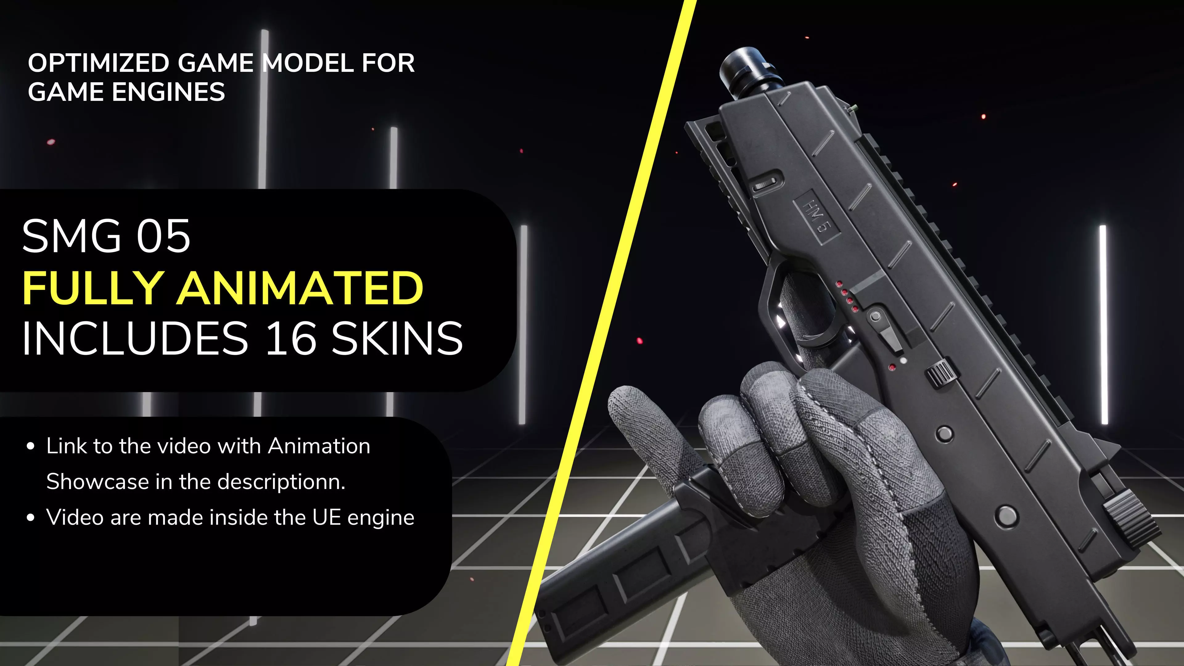 MP9 FPS Animation Low-poly 3D model