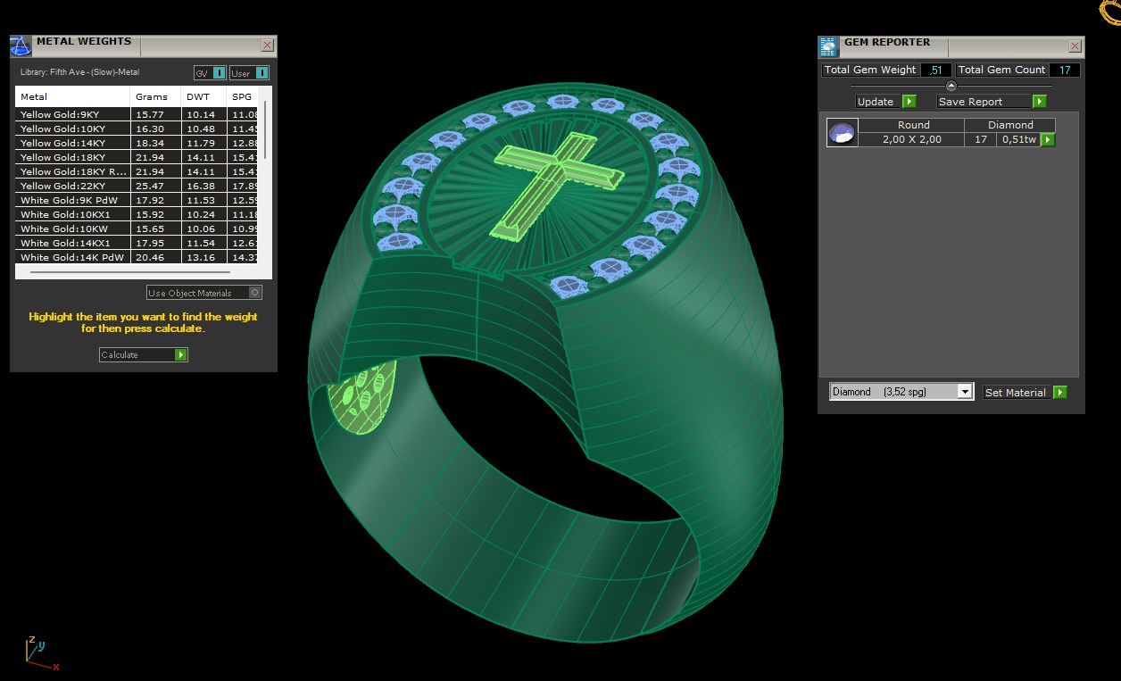 oval ring 3D print model_1