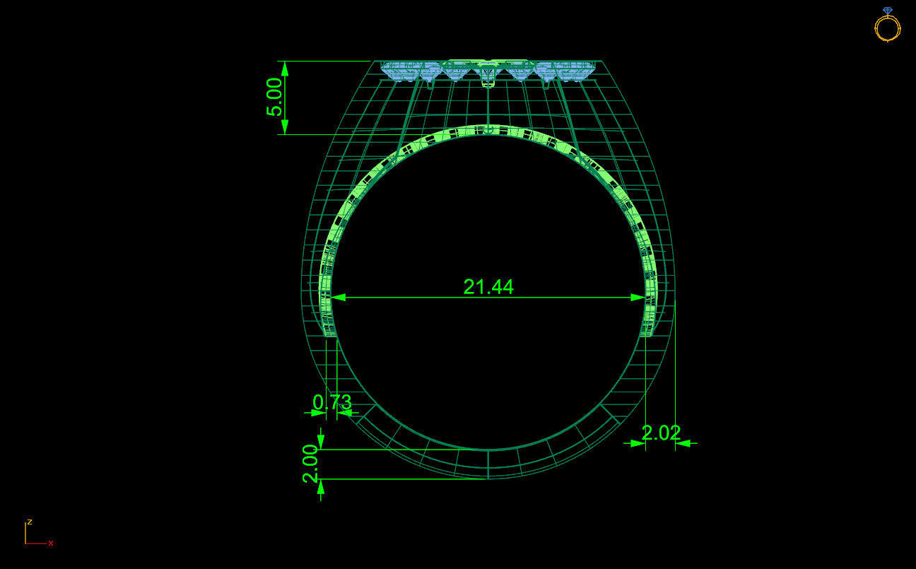 oval ring 3D print model_2