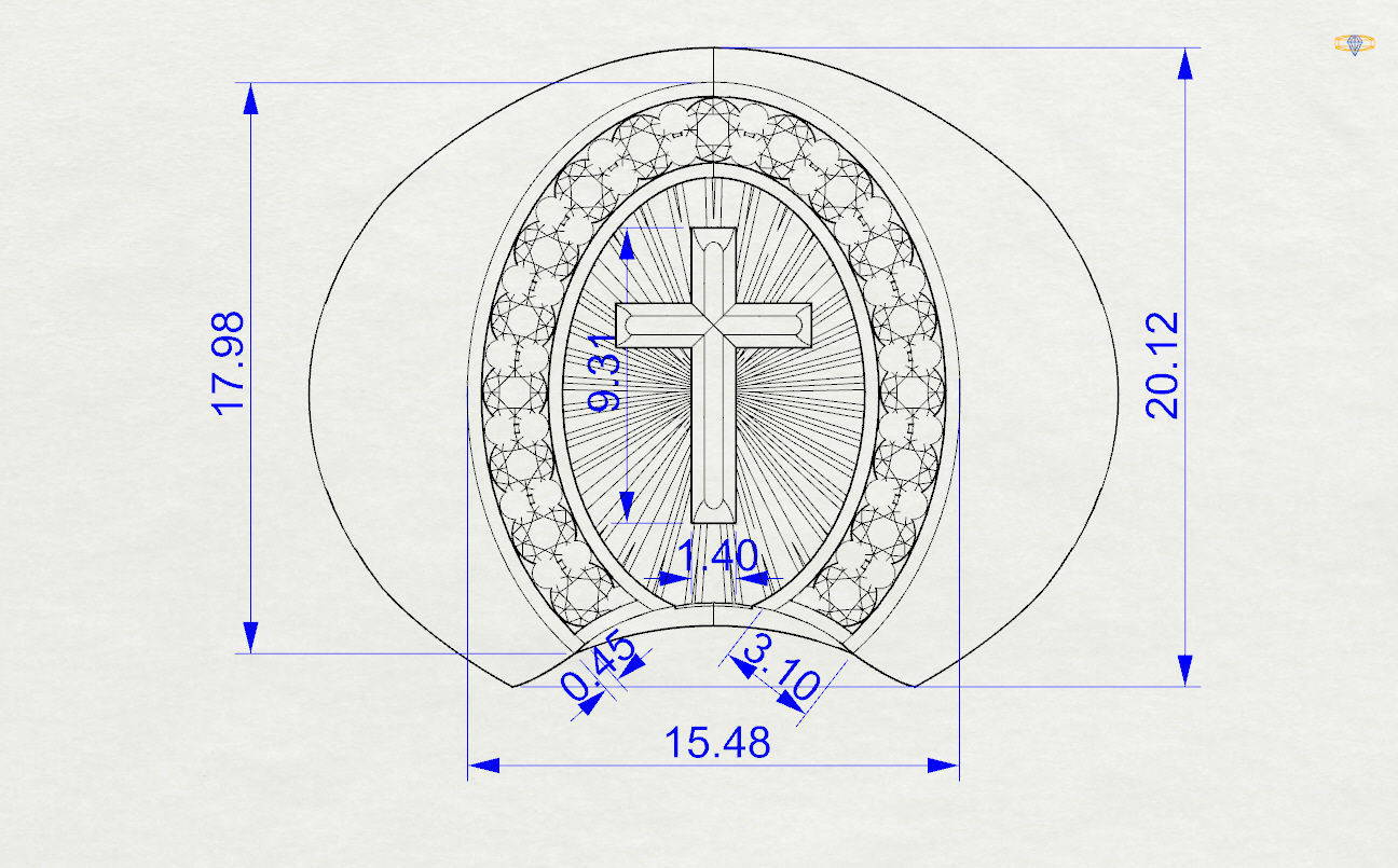 oval ring 3D print model_4
