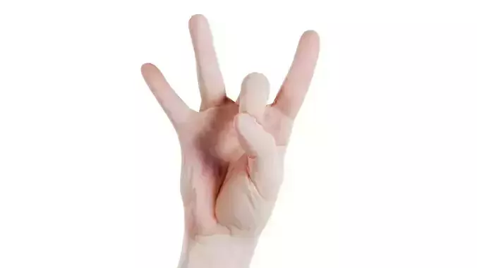 Male Hand Finger Number 8