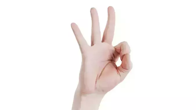 Male Hand Finger Number 9