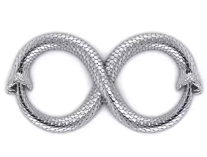 Infinity pendant two snakes