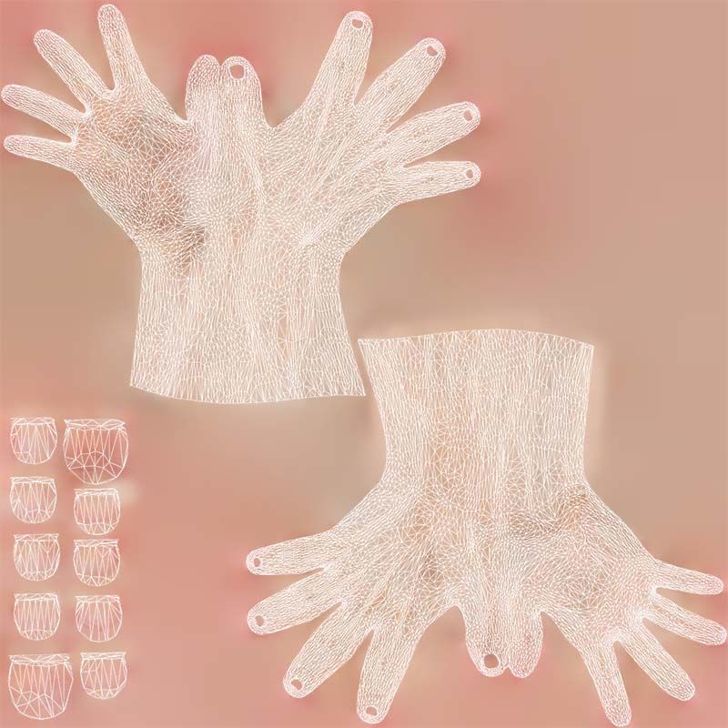 Duo Hands 002 Low-poly 3D model_14