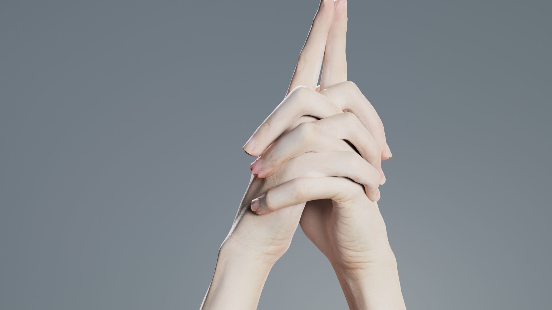 Duo Hands 003 Low-poly 3D model_2