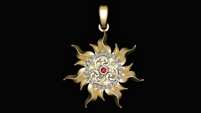 Luxurious Tangled Sun Pandent 3d Printable  Free 3D print model