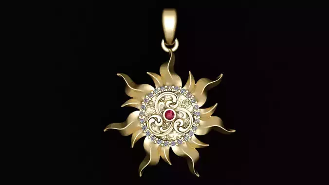 Luxurious Tangled Sun Pandent 3d Printable 