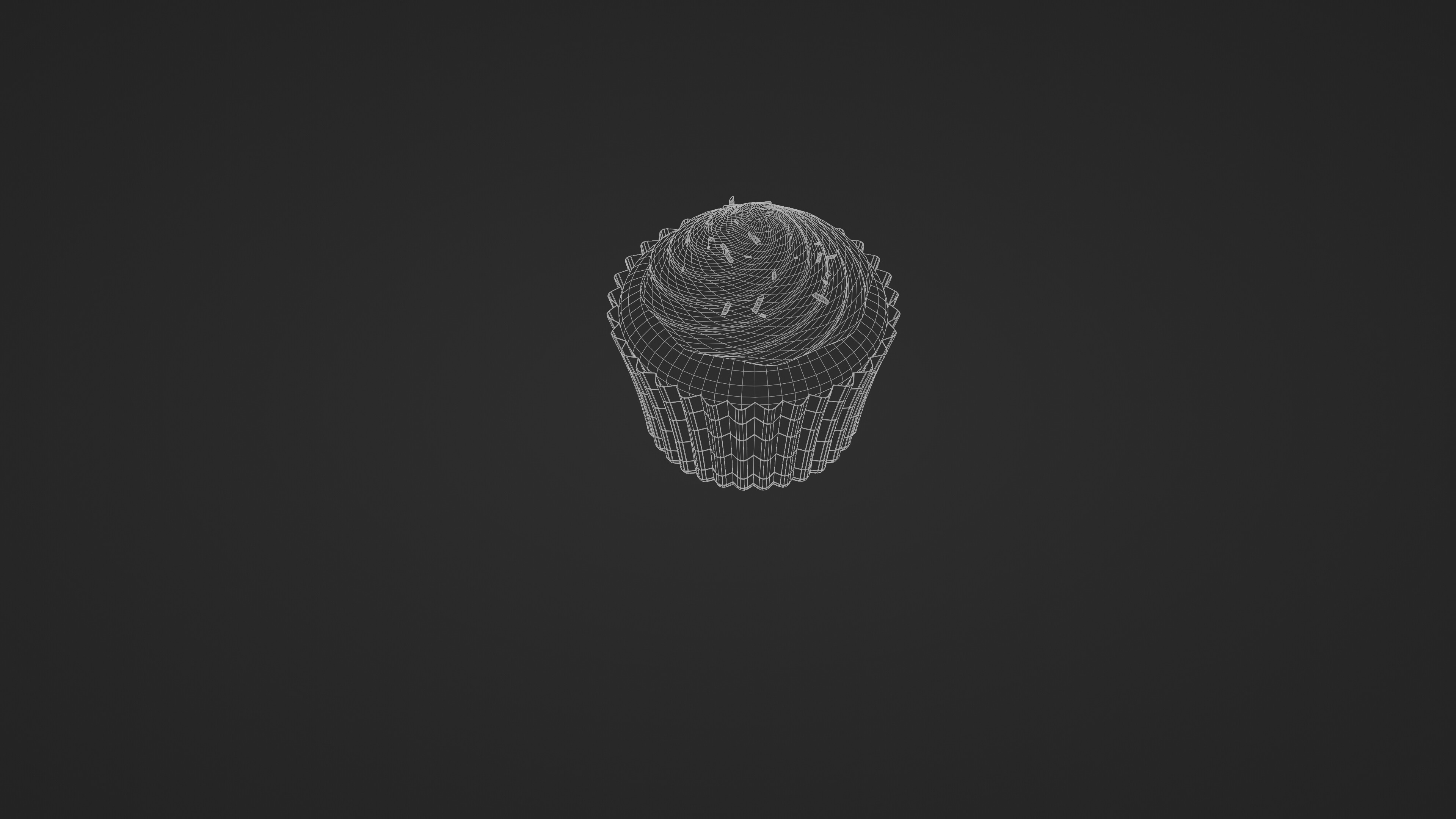 Vanilla Cupcake Low-poly 3D model_4