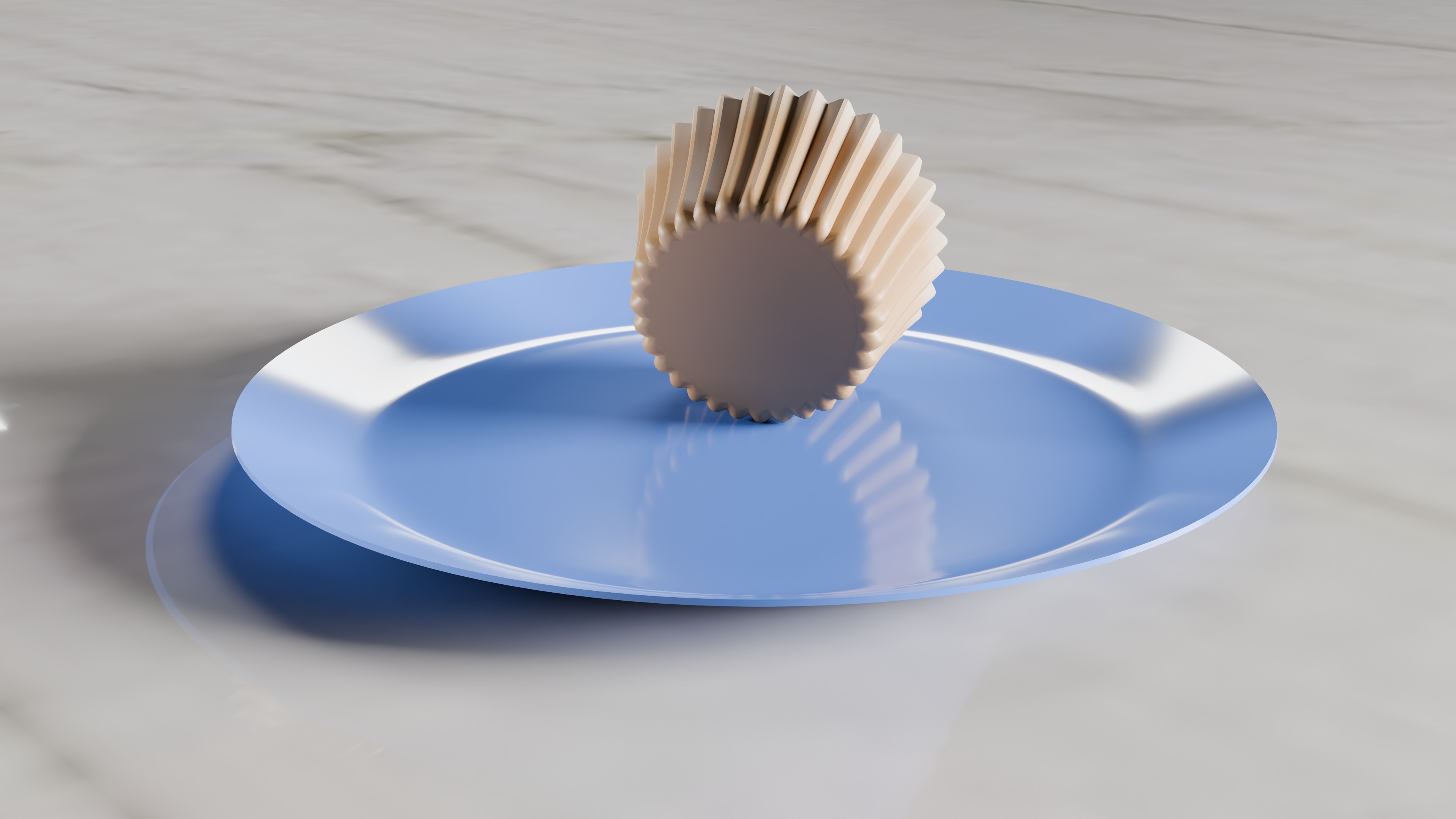 Vanilla Cupcake Low-poly 3D model_5