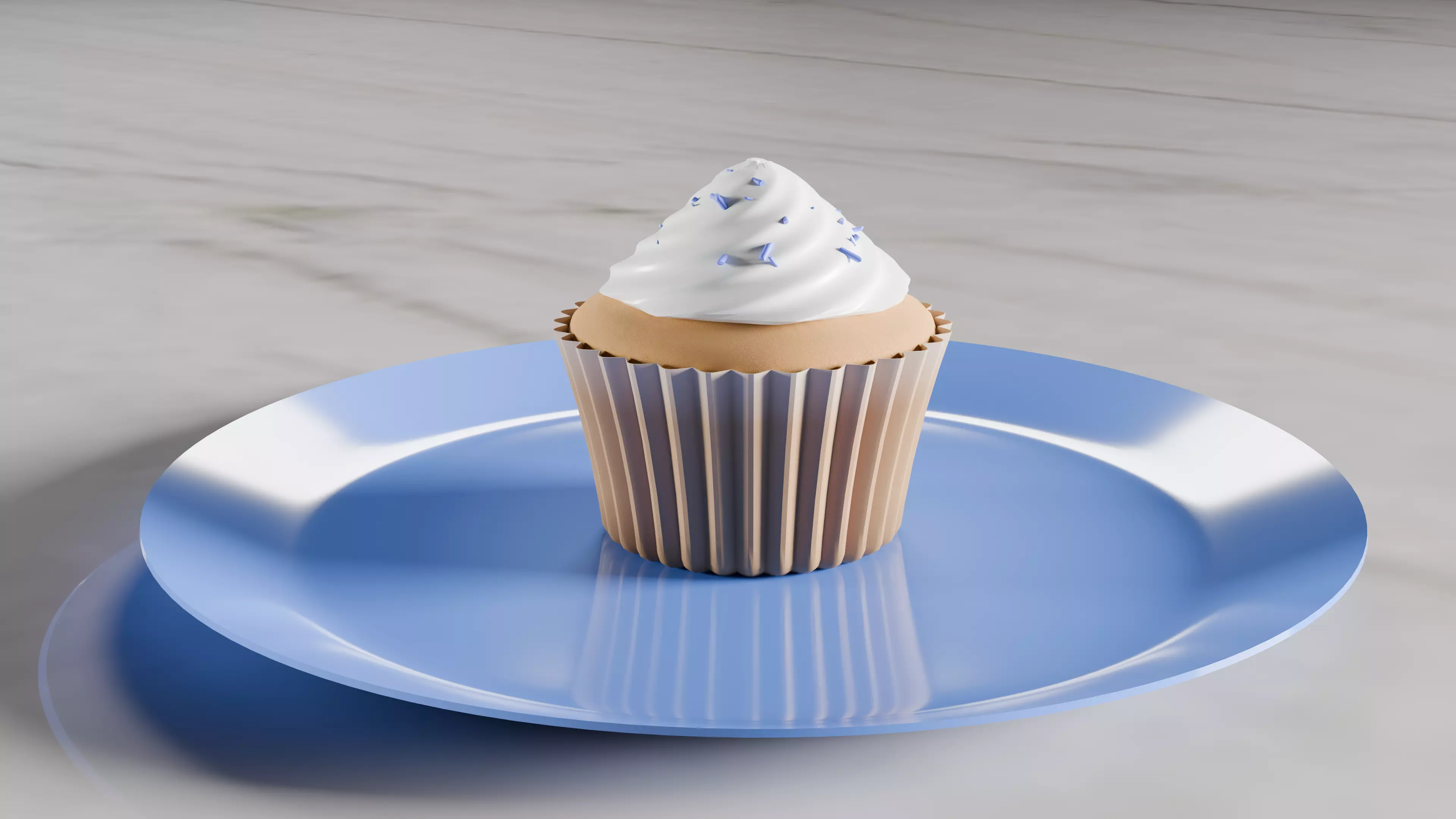 Vanilla Cupcake Low-poly 3D model_0