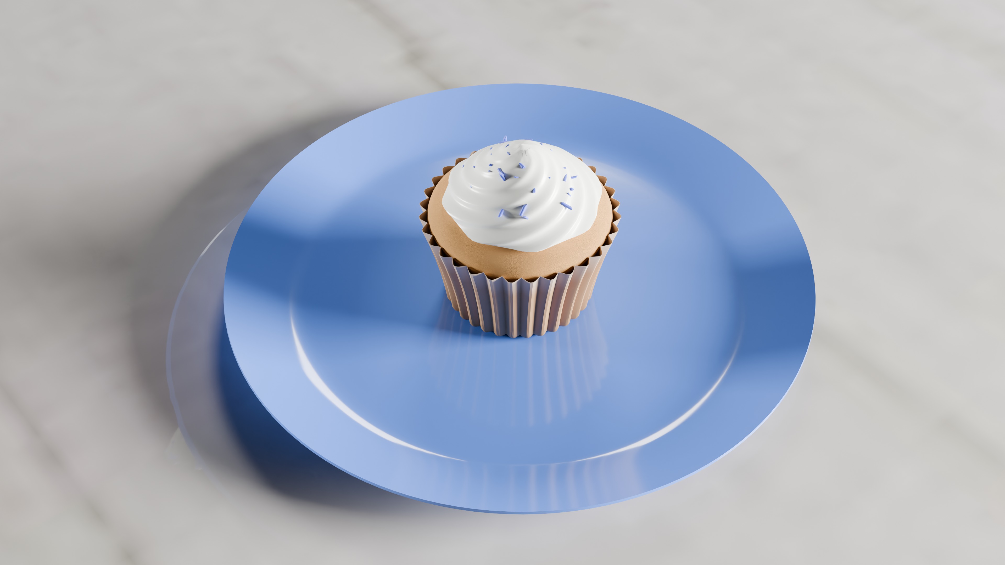 Vanilla Cupcake Low-poly 3D model_3