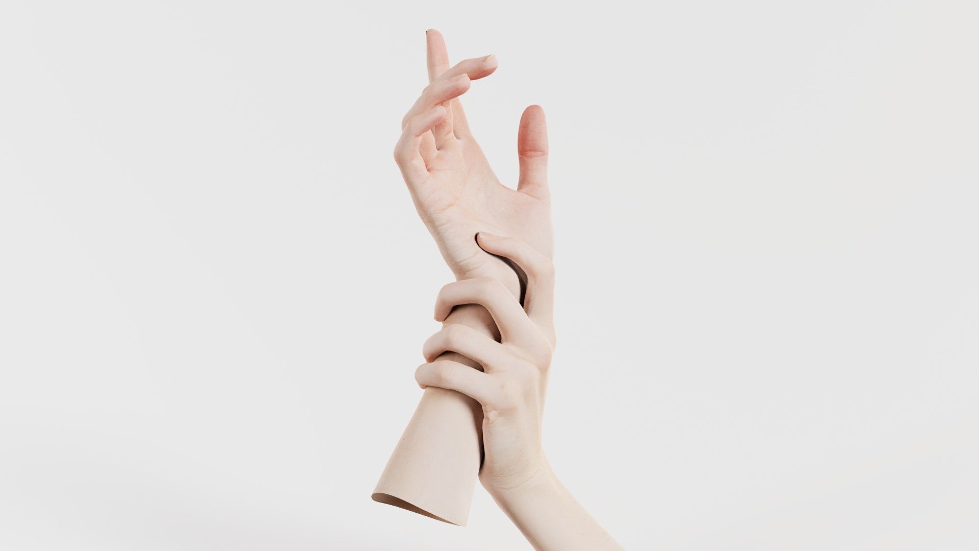 Duo Hands 010 Low-poly 3D model_8