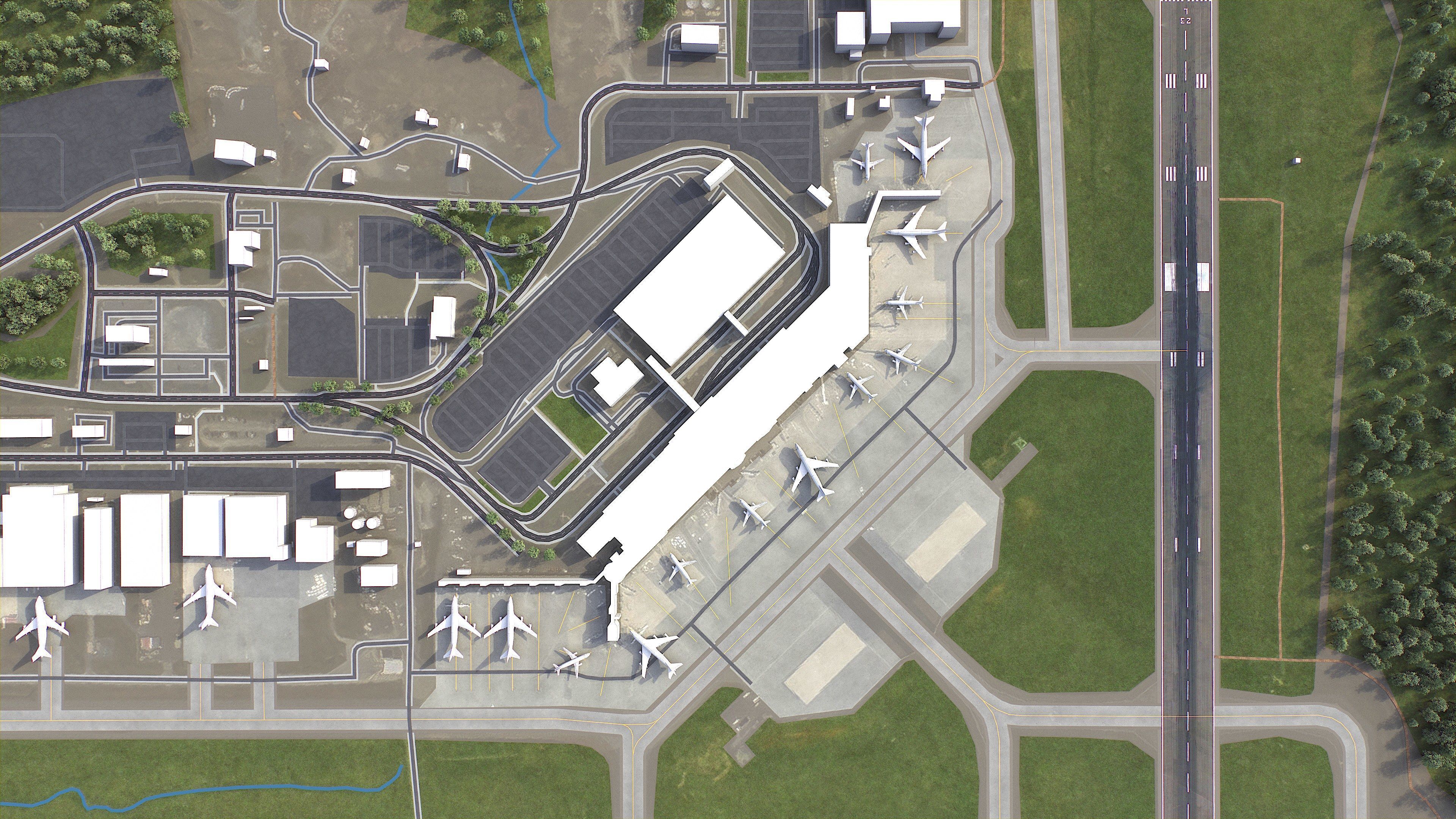 Halifax - Stanfield Airport - YHZ Low-poly 3D model_6