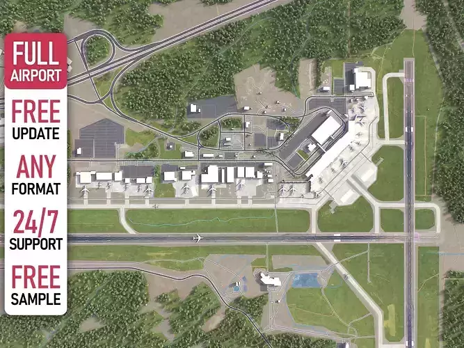 Halifax - Stanfield Airport - YHZ Low-poly 3D model