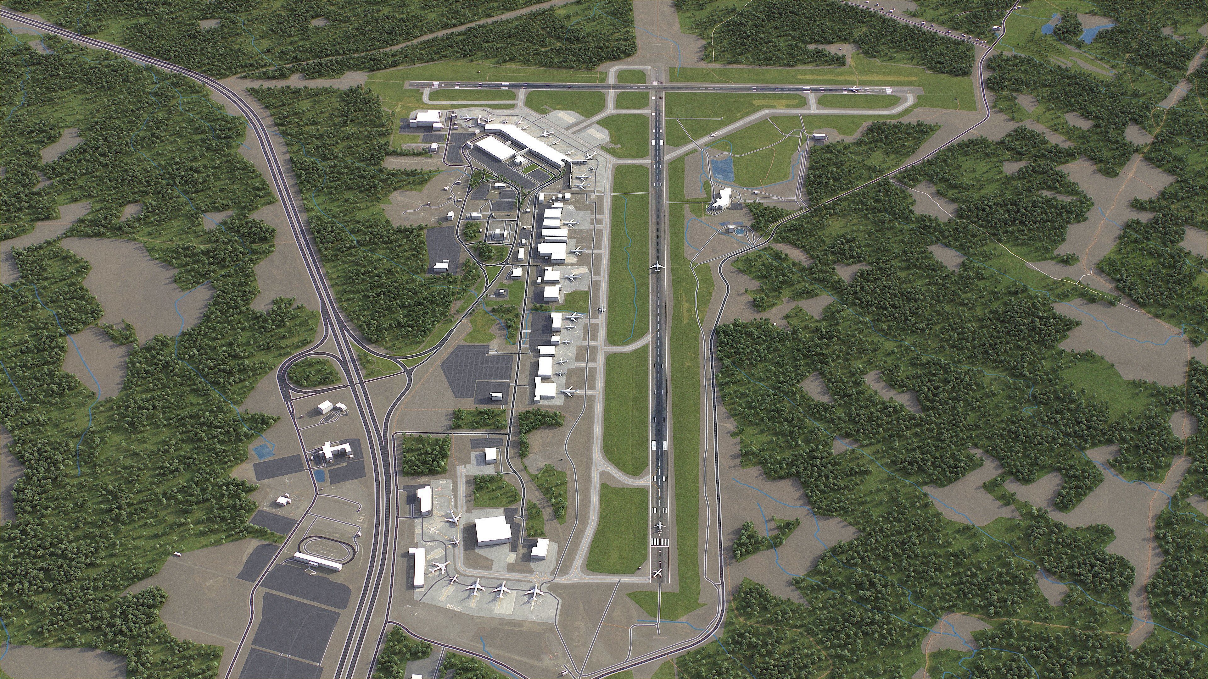 Halifax - Stanfield Airport - YHZ Low-poly 3D model_5
