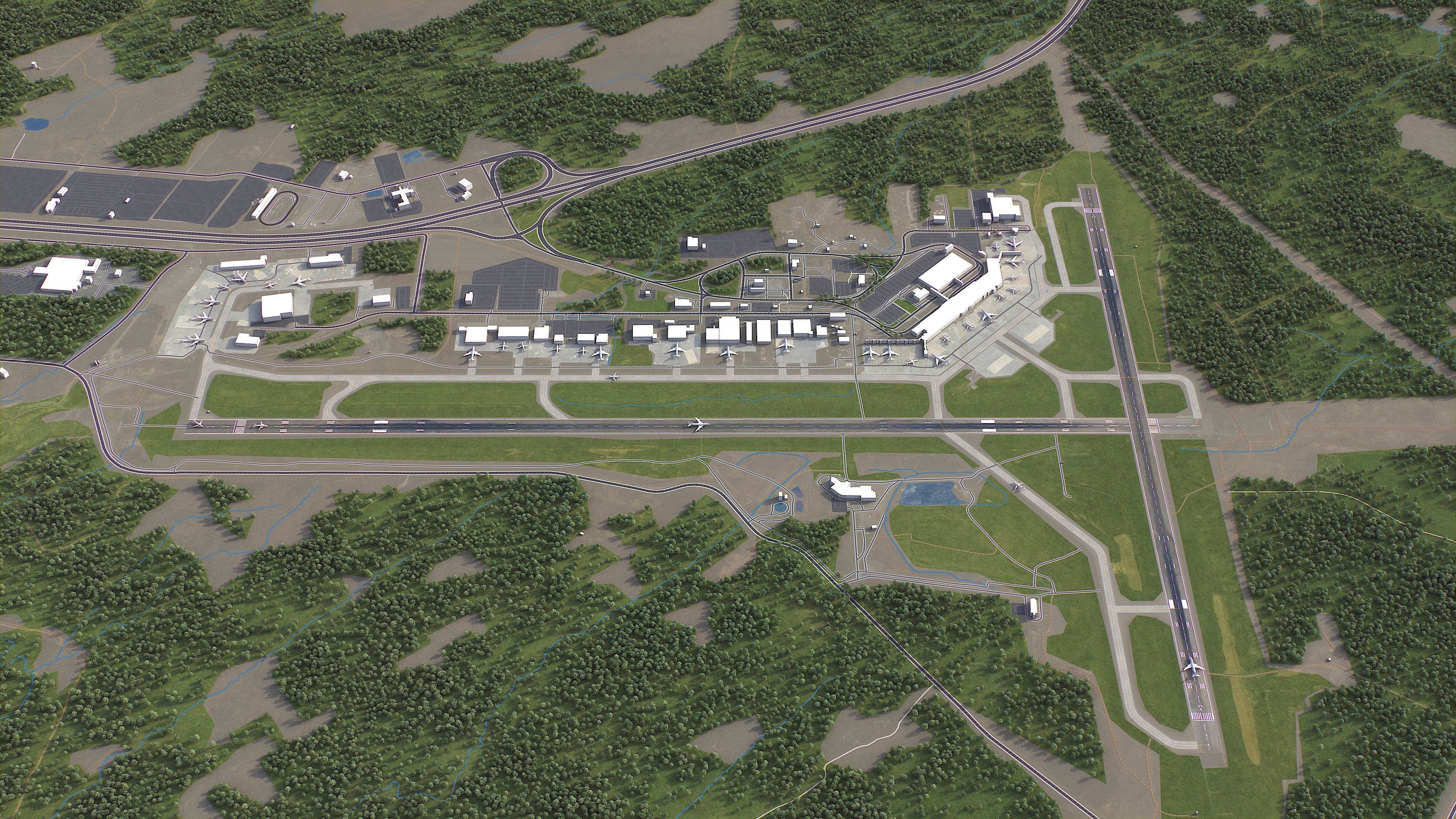 Halifax - Stanfield Airport - YHZ Low-poly 3D model_2