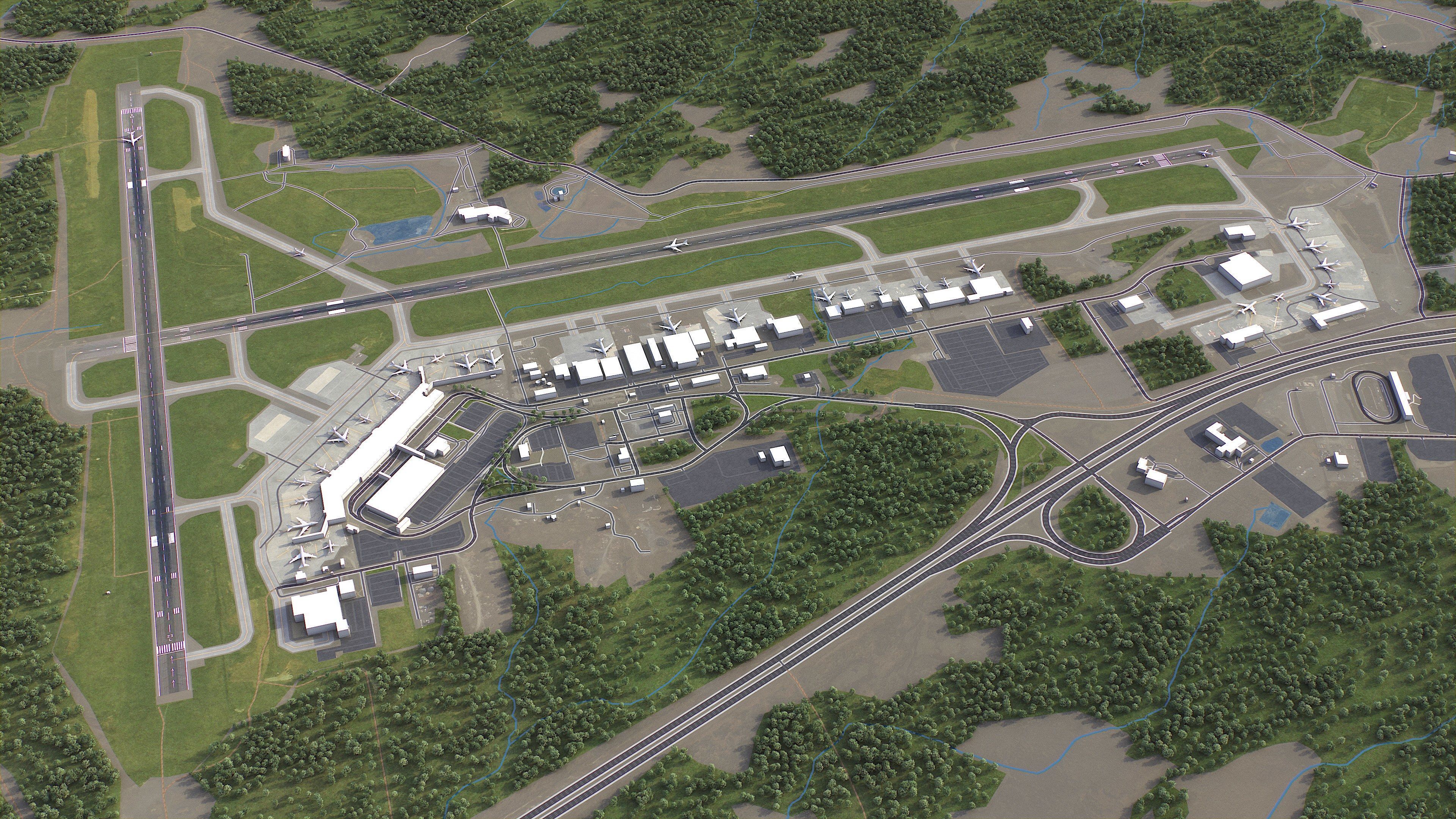 Halifax - Stanfield Airport - YHZ Low-poly 3D model_4