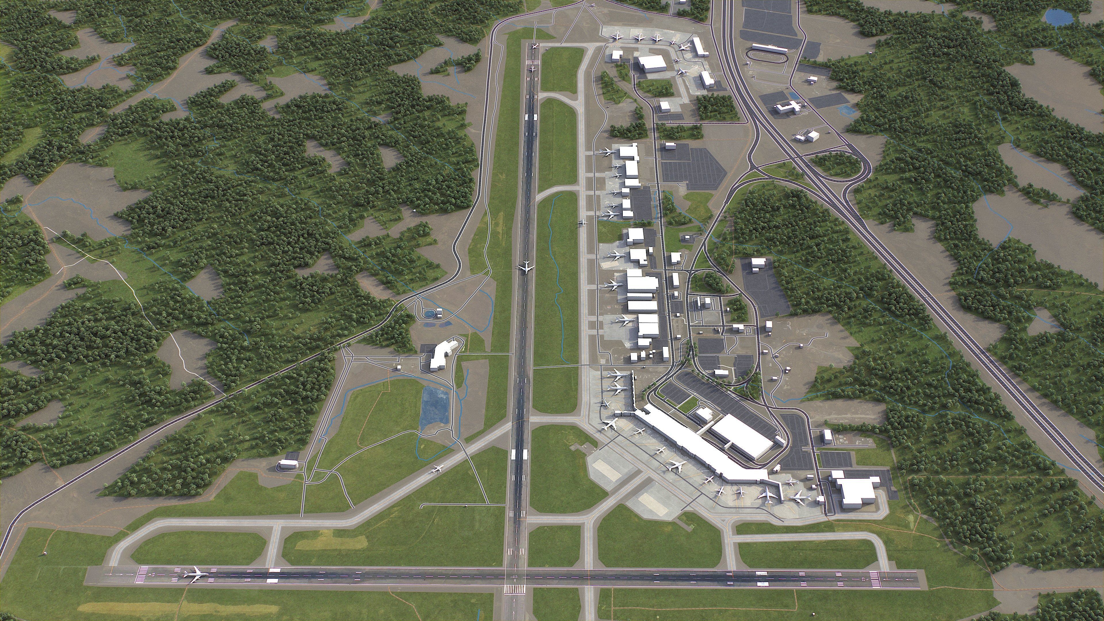 Halifax - Stanfield Airport - YHZ Low-poly 3D model_3