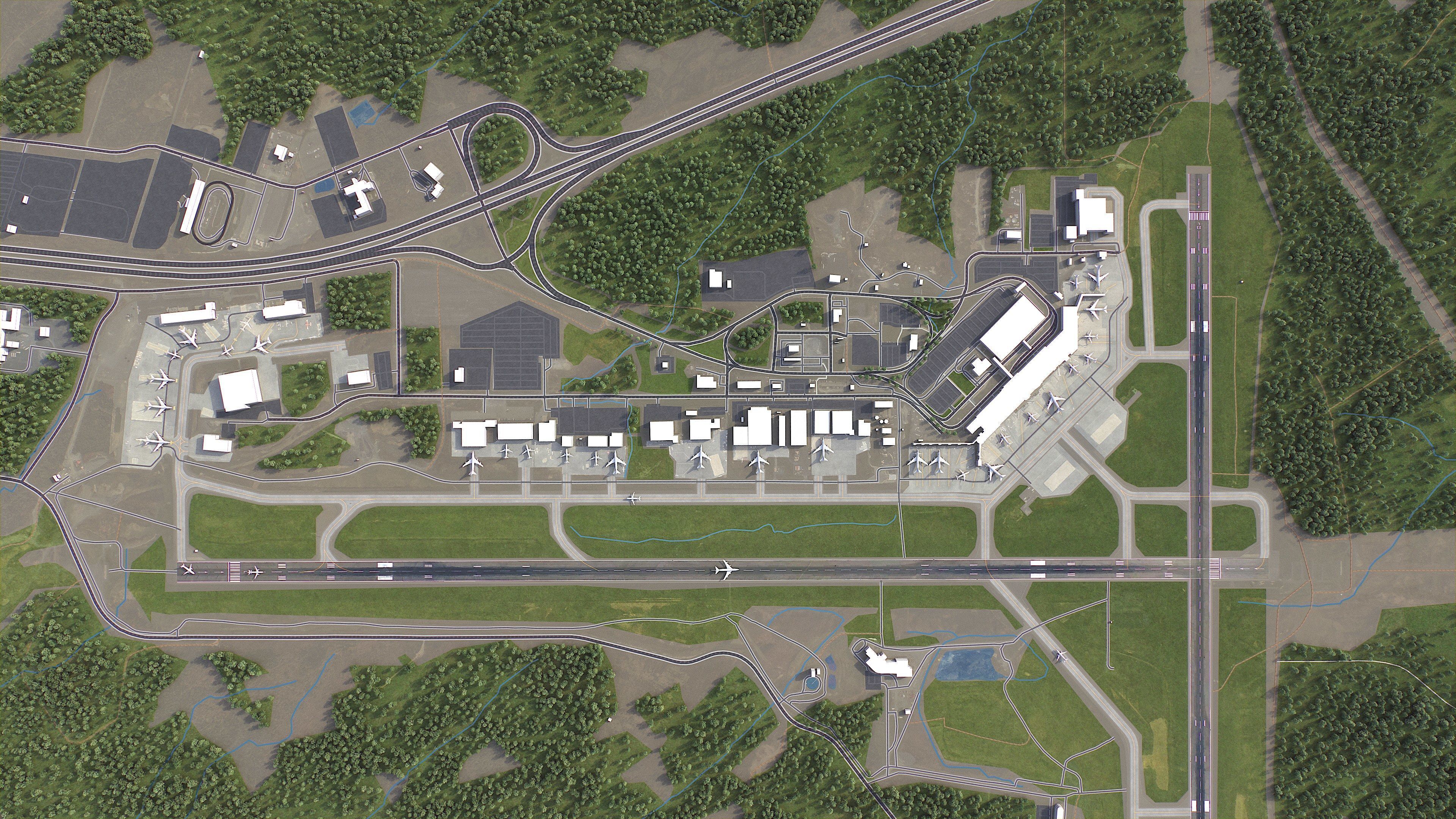 Halifax - Stanfield Airport - YHZ Low-poly 3D model_7