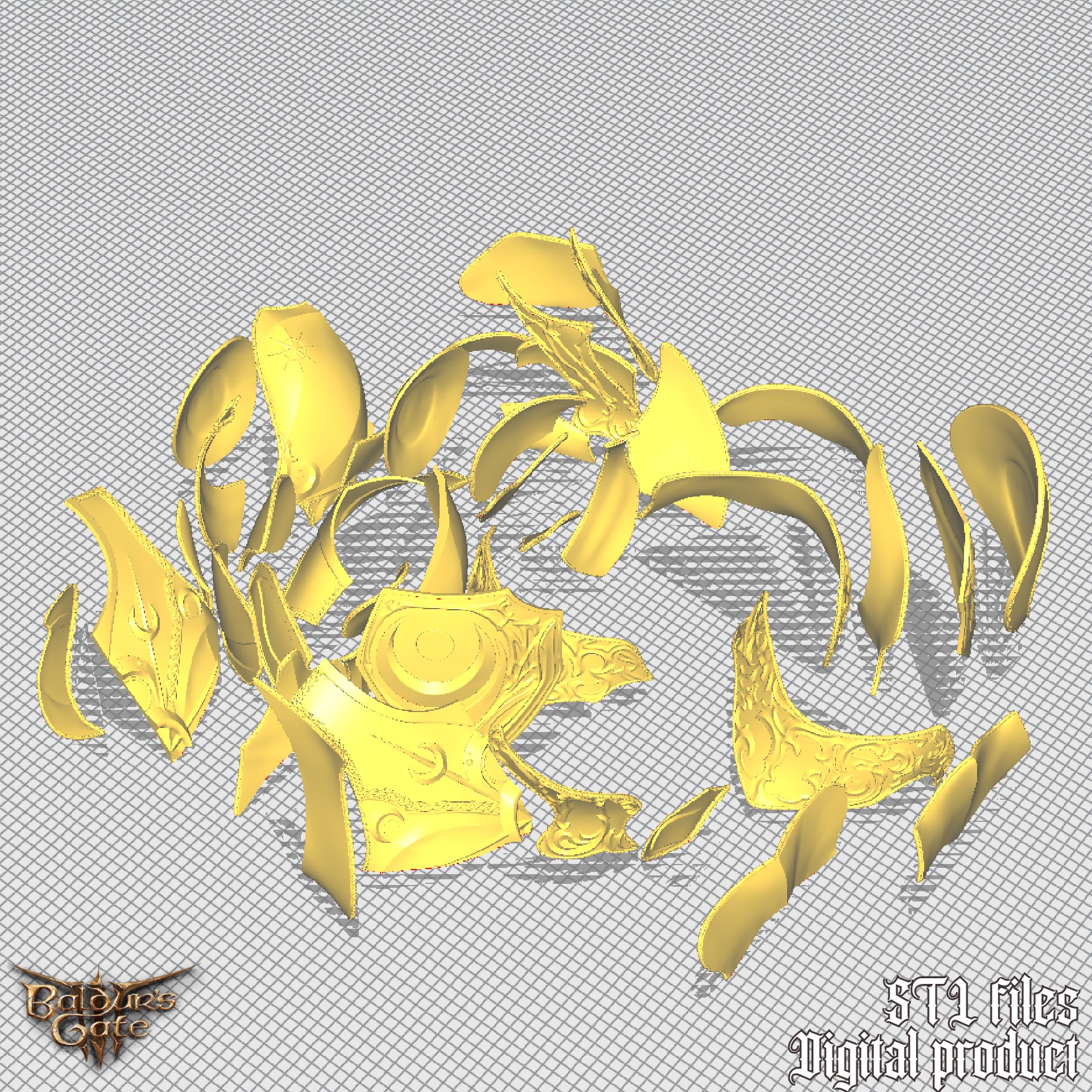 Fantasy Nightsong  Dame Aylin Cosplay Body Armor Baldurs Gate 3 3D print model_11