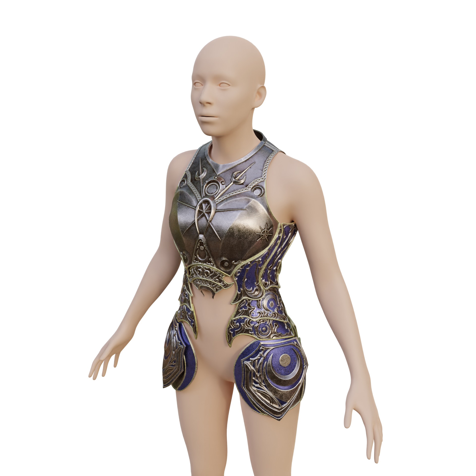 Fantasy Nightsong  Dame Aylin Cosplay Body Armor Baldurs Gate 3 3D print model_12