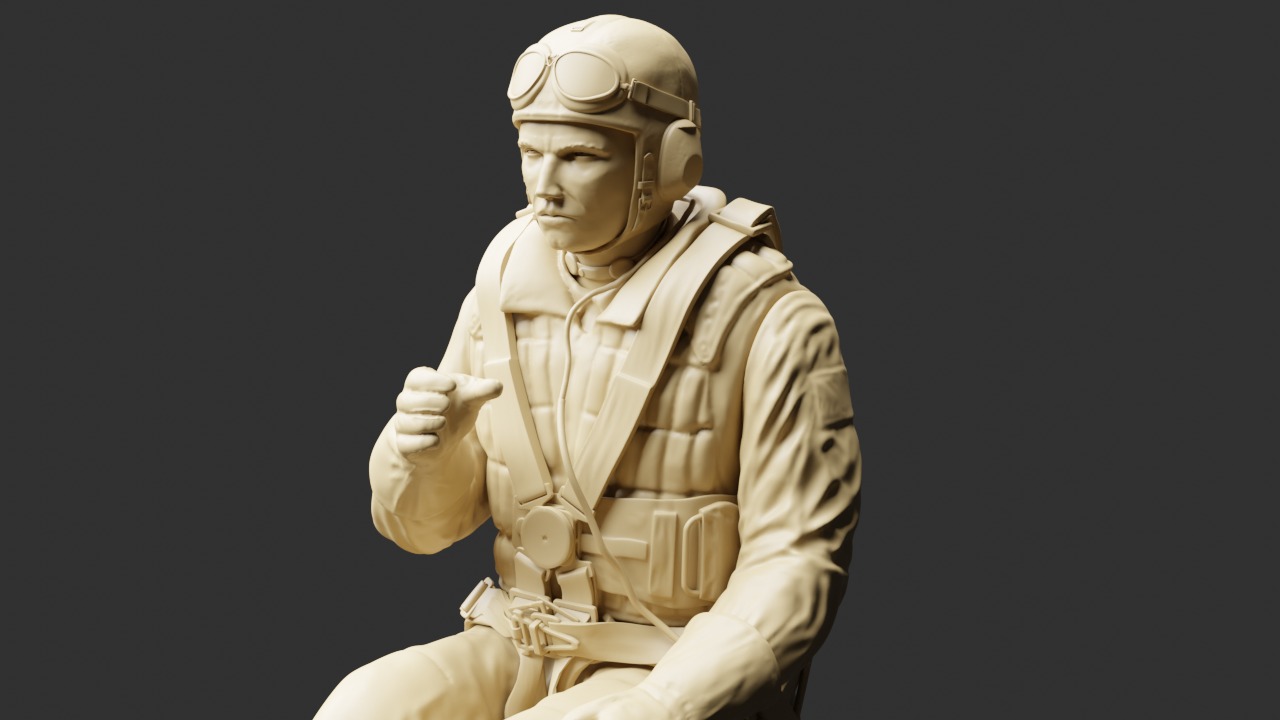 German WWII Stuka Gunner 3D print model_2