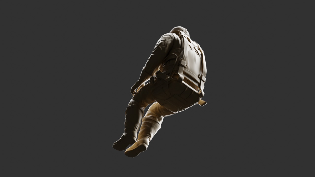 German WWII Stuka Gunner 3D print model_3