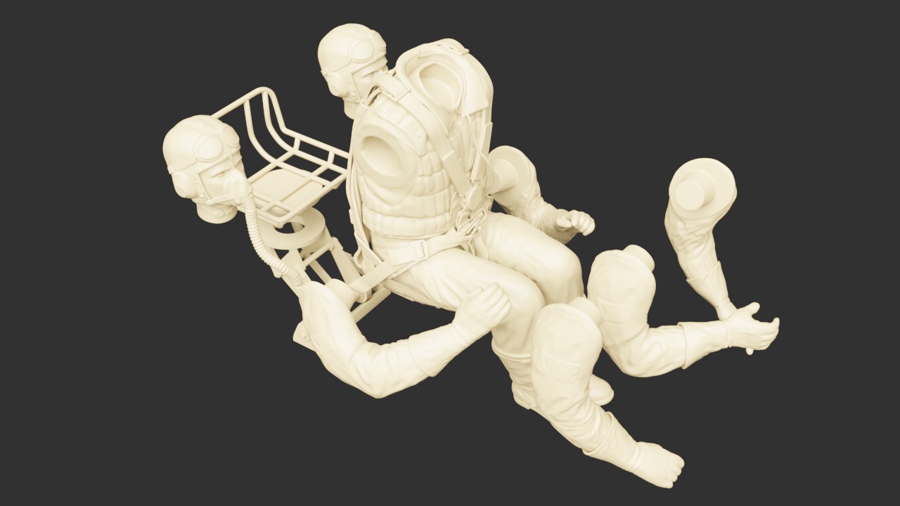 German WWII Stuka Gunner 3D print model_4