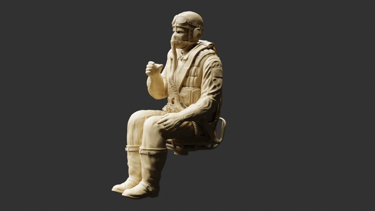 German WWII Stuka Gunner 3D print model_1