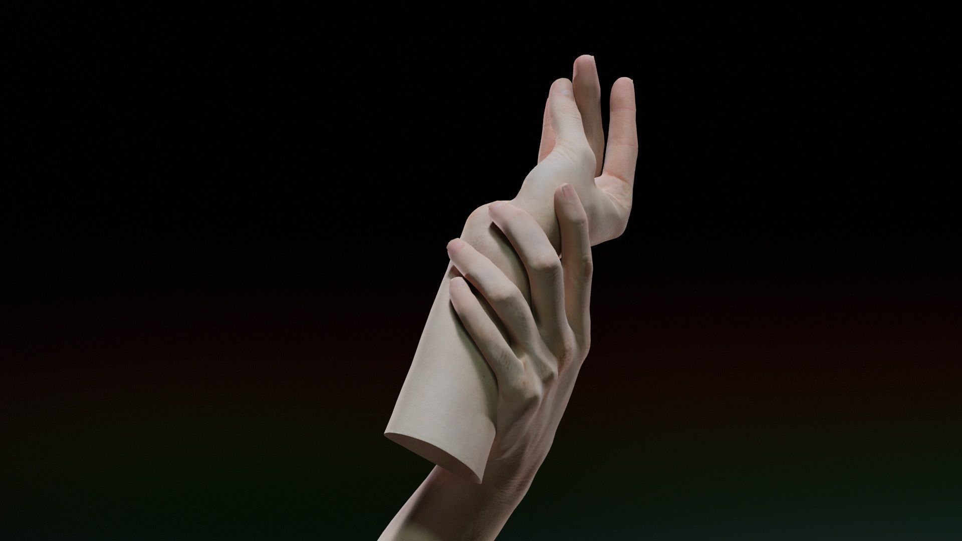 Duo Hands 021 Low-poly 3D model_3