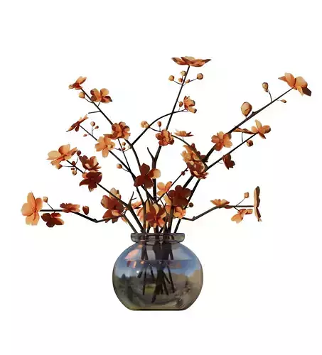 ORANGE BOUQUET in a Glass Vase