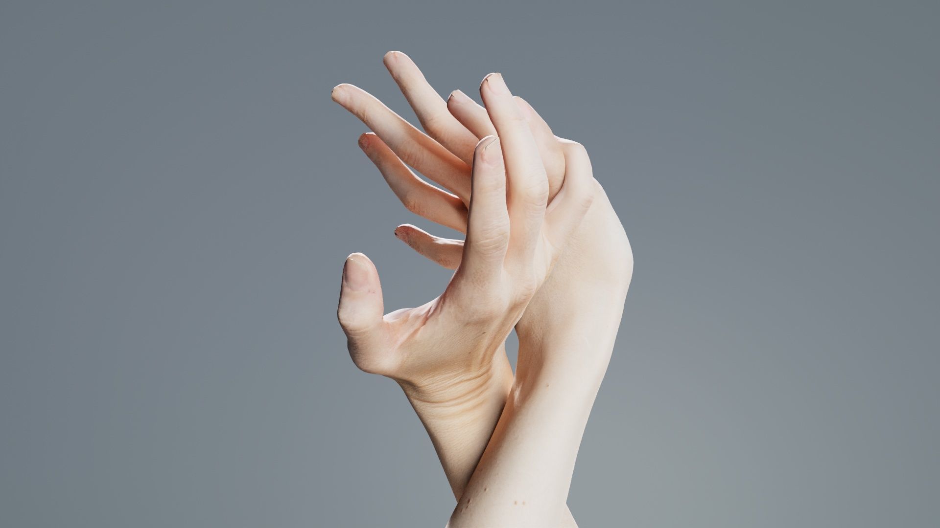 Duo Hands 030 Low-poly 3D model_7
