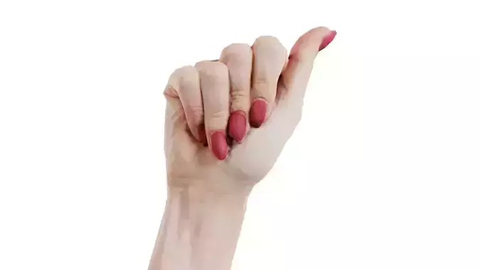 Woman Hand Sign Alphabet A Low-poly 3D model