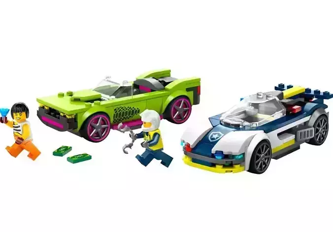 PixelBricks3D - LEGO Police Car and Muscle Car Chase  3D print model