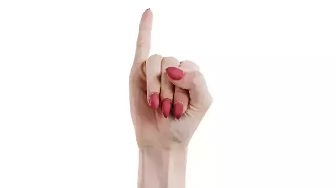 Woman Hand Sign Alphabet I Low-poly 3D model