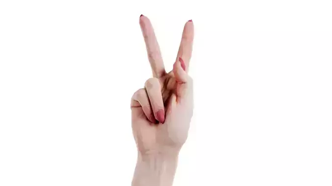 Woman Hand Sign Alphabet K