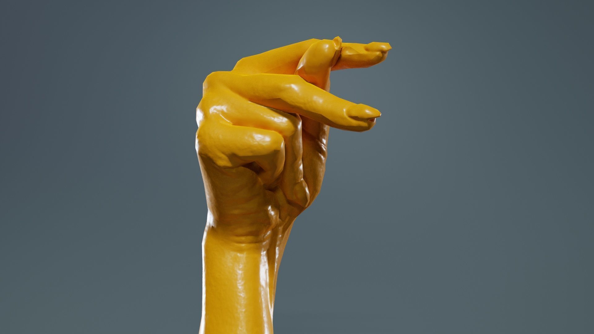 Woman Hand Sign Alphabet P Low-poly 3D model_12