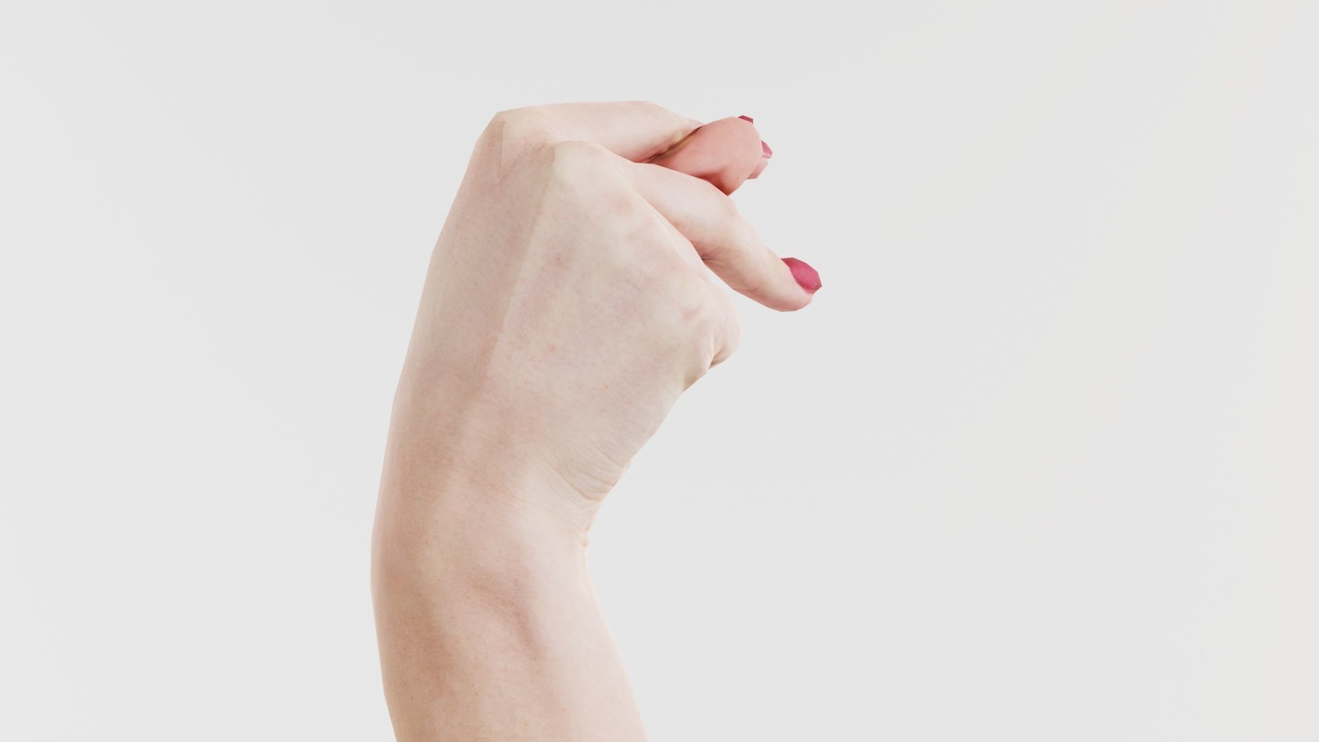 Woman Hand Sign Alphabet P Low-poly 3D model_7