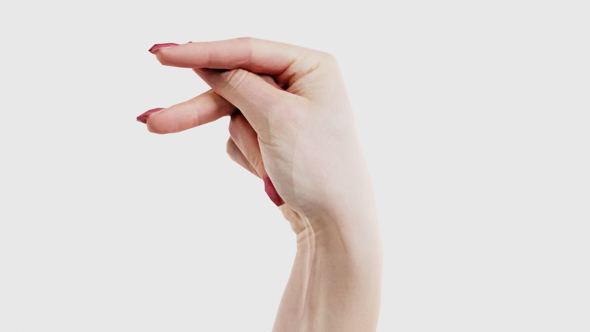 Woman Hand Sign Alphabet P Low-poly 3D model_23