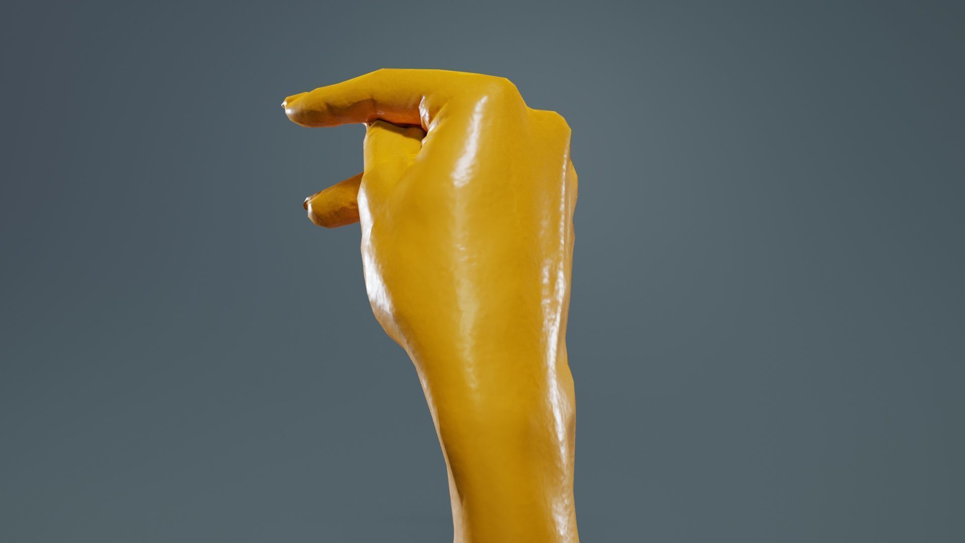 Woman Hand Sign Alphabet P Low-poly 3D model_13