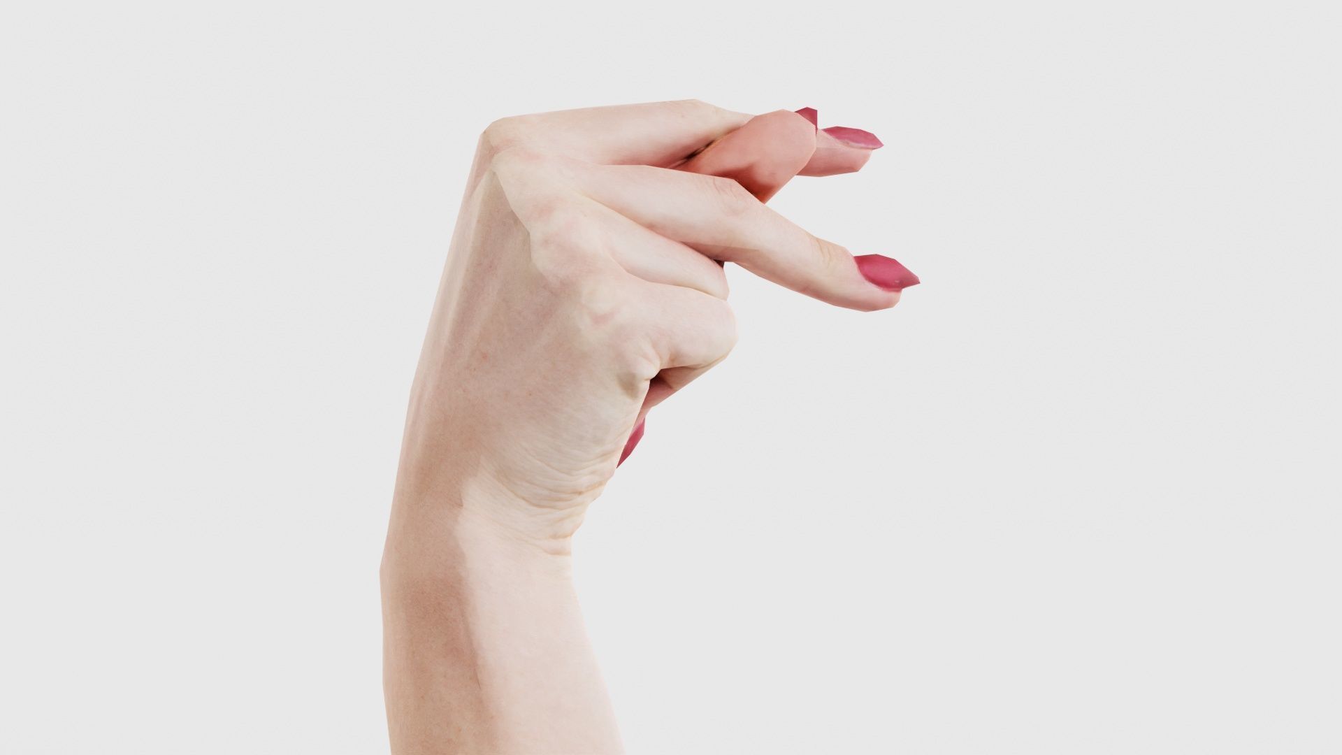 Woman Hand Sign Alphabet P Low-poly 3D model_17