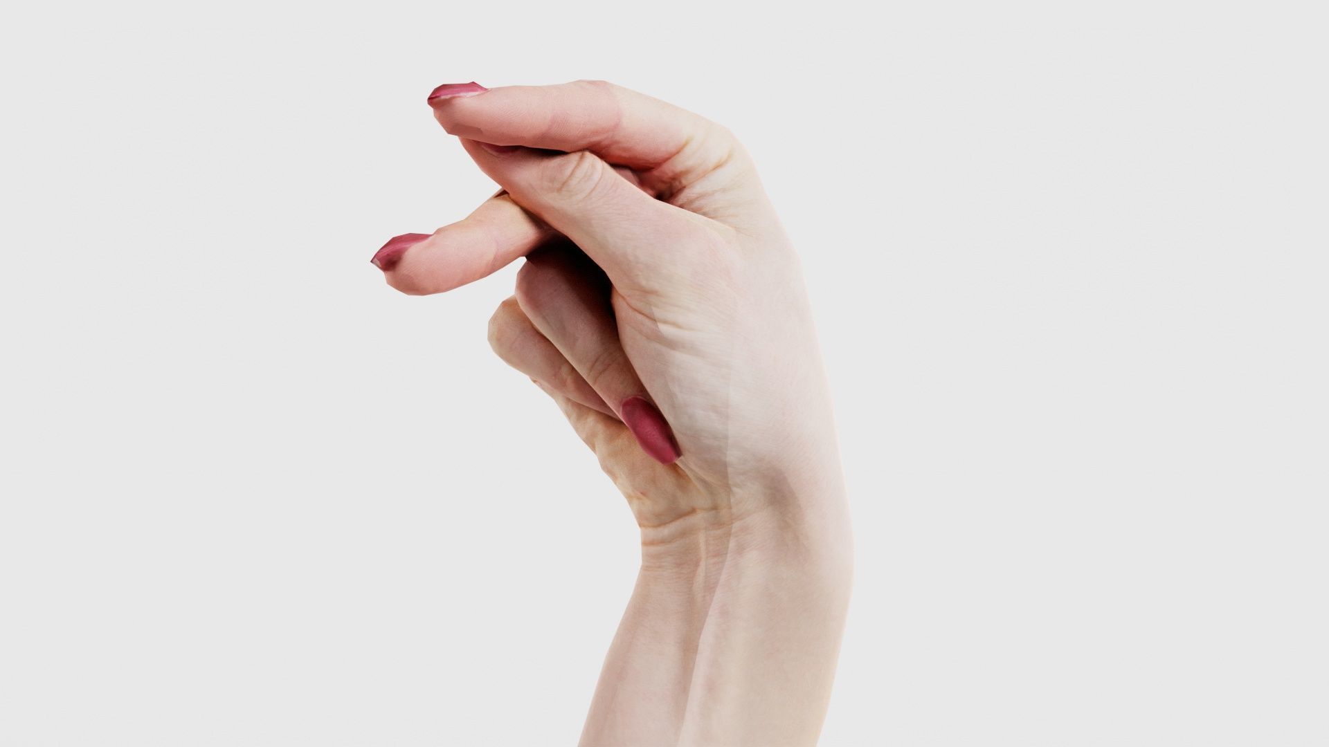 Woman Hand Sign Alphabet P Low-poly 3D model_24